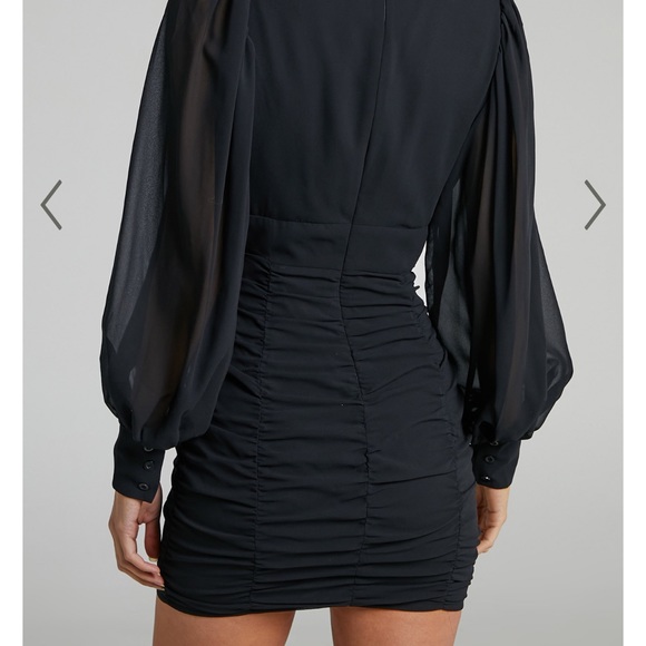 Brand New silky black bodycon dress - Picture 3 of 8